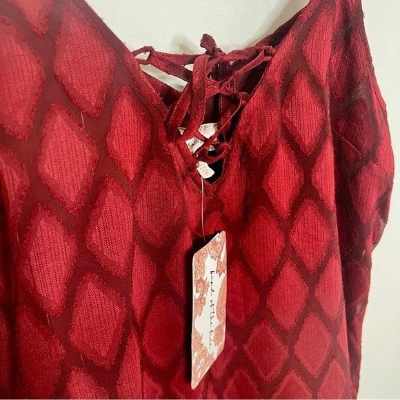 NWT! Band of Gypsies Band of the Free Merlot Lila Midi Slip Dress. Size Medium. - Picture 5 of 14